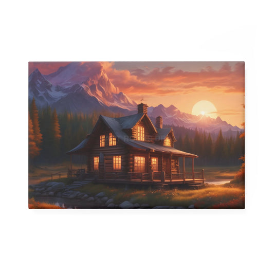 Rustic Sunset Magnet Nature Decor Mountain Scene Cottage Home Decor Kitchen Magnet Gift for Nature Lovers - 1 pc / 2’’