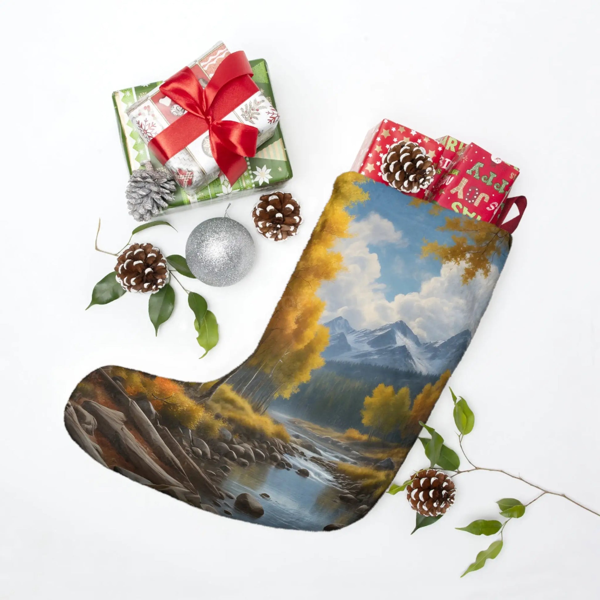 Scenic Aspen Creek Christmas Stocking - One size - Home Decor