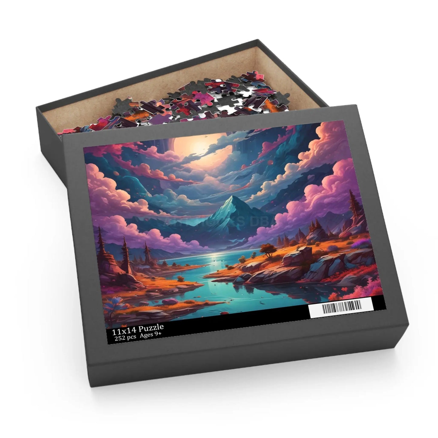 Scenic Fantasy Mountain Puzzle — 120/252/500-Piece Sunset Lake Jigsaw - Puzzle