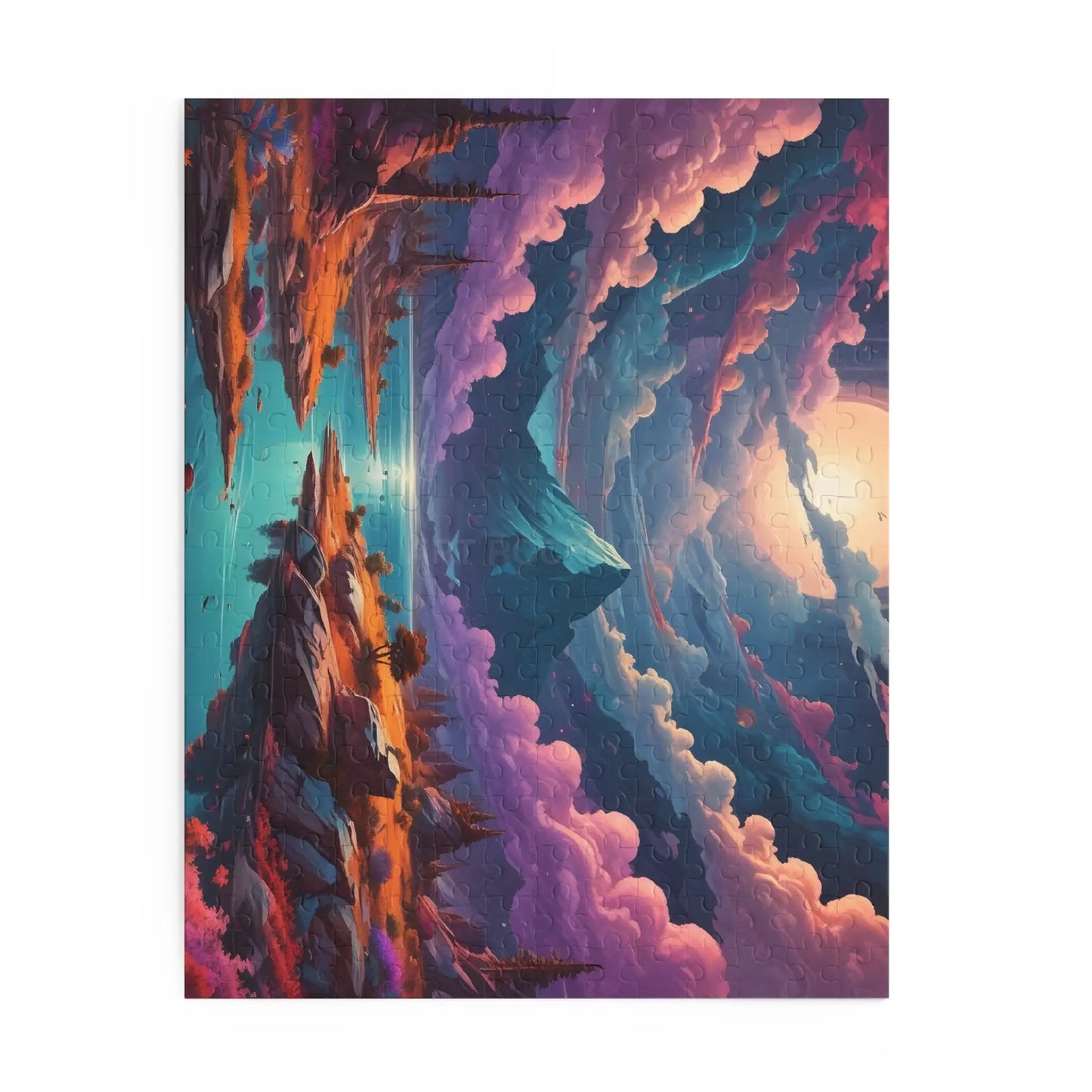 Scenic Fantasy Mountain Puzzle — 120/252/500-Piece Sunset Lake Jigsaw - Puzzle