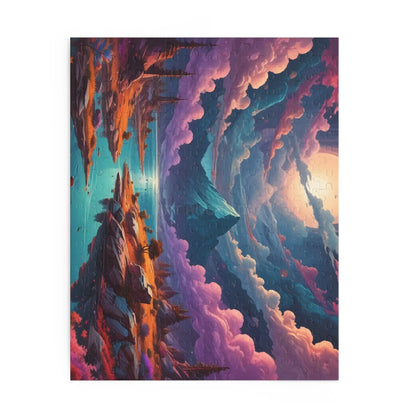 Scenic Fantasy Mountain Puzzle — 120/252/500-Piece Sunset Lake Jigsaw - Puzzle