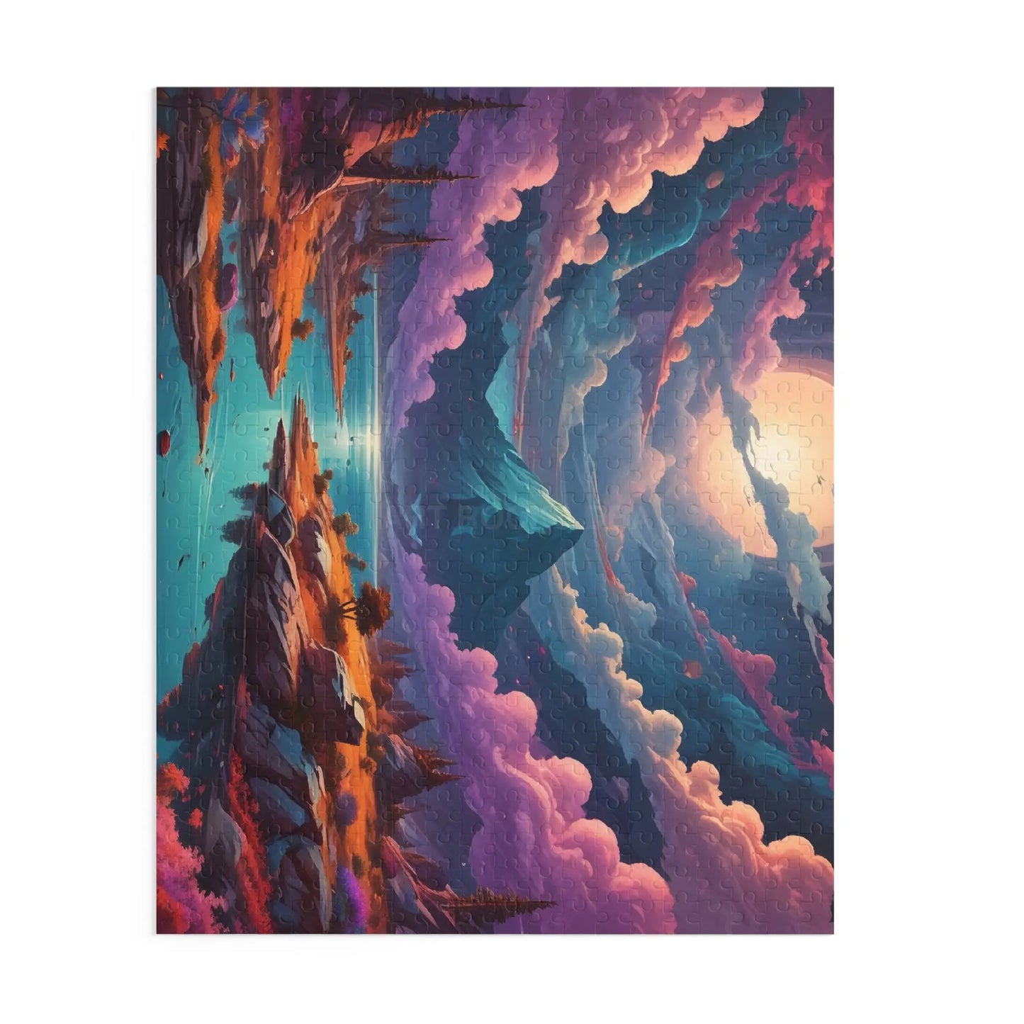 Scenic Fantasy Mountain Puzzle — 120/252/500-Piece Sunset Lake Jigsaw - Puzzle