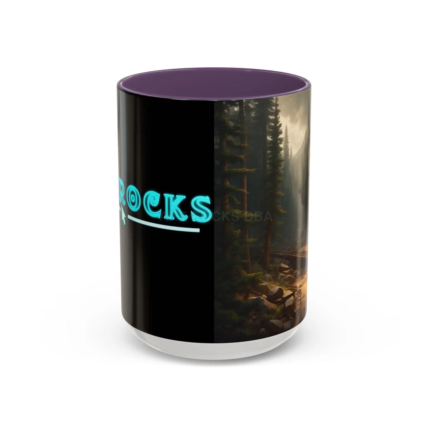 Scenic Forest Canyon Coffee Mug — Nature Landscape Accent Mug (11/15oz) - 15oz / Purple - Mug