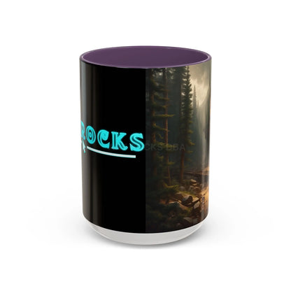 Scenic Forest Canyon Coffee Mug — Nature Landscape Accent Mug (11/15oz) - 15oz / Purple - Mug