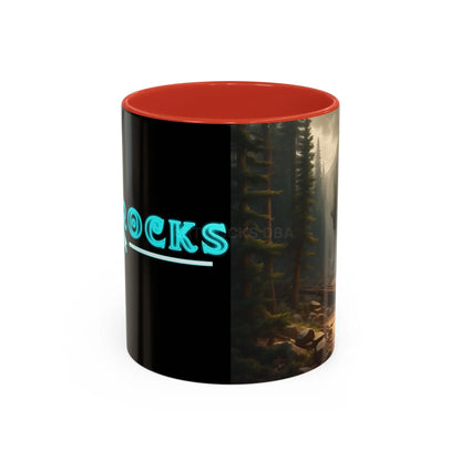 Scenic Forest Canyon Coffee Mug — Nature Landscape Accent Mug (11/15oz) - 11oz / Red - Mug