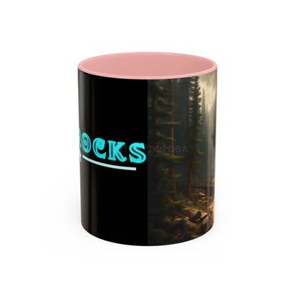 Scenic Forest Canyon Coffee Mug — Nature Landscape Accent Mug (11/15oz) - 11oz / Pink - Mug