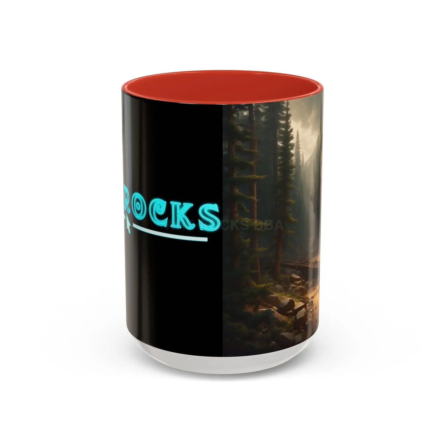 Scenic Forest Canyon Coffee Mug — Nature Landscape Accent Mug (11/15oz) - 15oz / Red - Mug