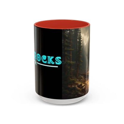 Scenic Forest Canyon Coffee Mug — Nature Landscape Accent Mug (11/15oz) - 15oz / Red - Mug