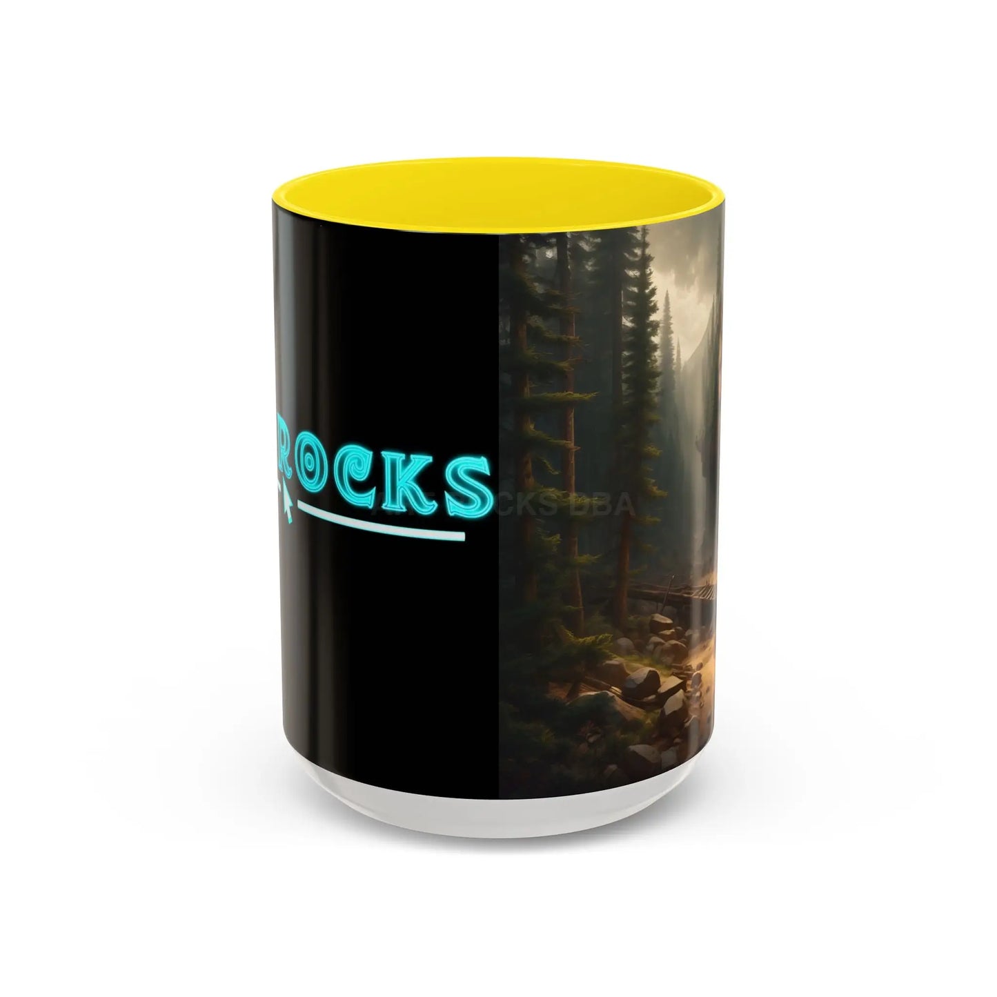 Scenic Forest Canyon Coffee Mug — Nature Landscape Accent Mug (11/15oz) - 15oz / Yellow - Mug