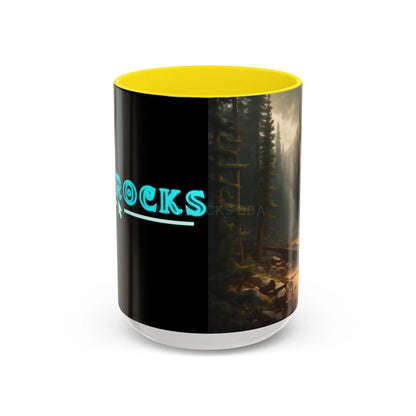 Scenic Forest Canyon Coffee Mug — Nature Landscape Accent Mug (11/15oz) - 15oz / Yellow - Mug