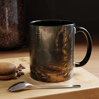 Scenic Forest Canyon Coffee Mug — Nature Landscape Accent Mug (11/15oz) - 11oz / Black - Mug