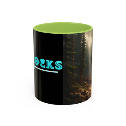 Scenic Forest Canyon Coffee Mug — Nature Landscape Accent Mug (11/15oz) - 11oz / Light Green - Mug