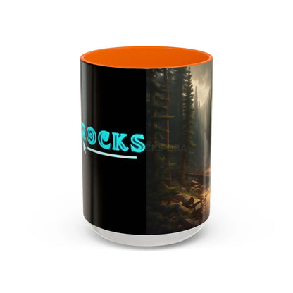 Scenic Forest Canyon Coffee Mug — Nature Landscape Accent Mug (11/15oz) - 15oz / Orange - Mug