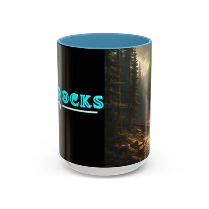 Scenic Forest Canyon Coffee Mug — Nature Landscape Accent Mug (11/15oz) - 15oz / Light Blue - Mug