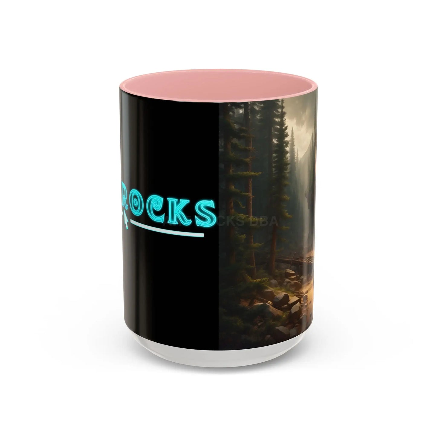 Scenic Forest Canyon Coffee Mug — Nature Landscape Accent Mug (11/15oz) - 15oz / Pink - Mug