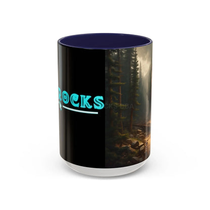 Scenic Forest Canyon Coffee Mug — Nature Landscape Accent Mug (11/15oz) - 15oz / Navy - Mug