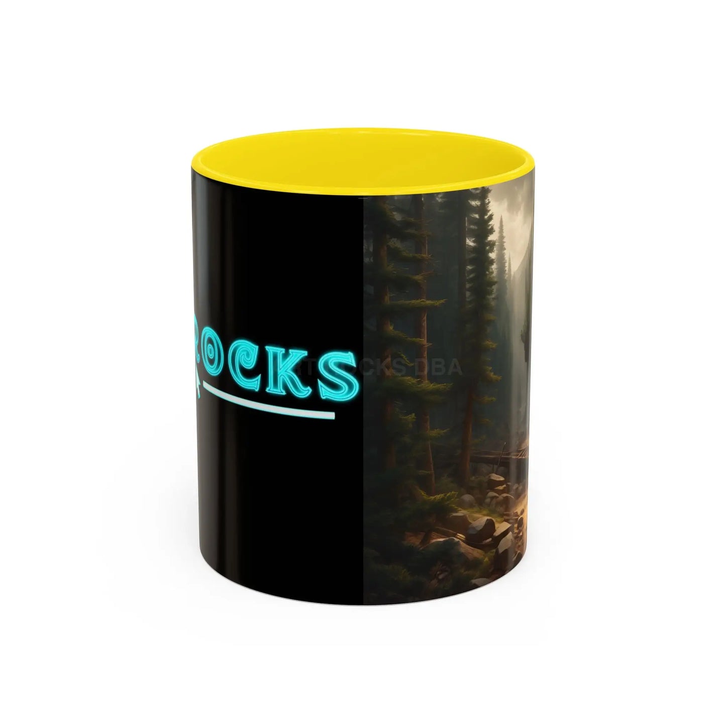 Scenic Forest Canyon Coffee Mug — Nature Landscape Accent Mug (11/15oz) - 11oz / Yellow - Mug