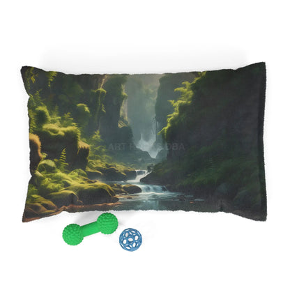Scenic Forest Stream Pet Bed - 28’’ × 18’’ - Pets