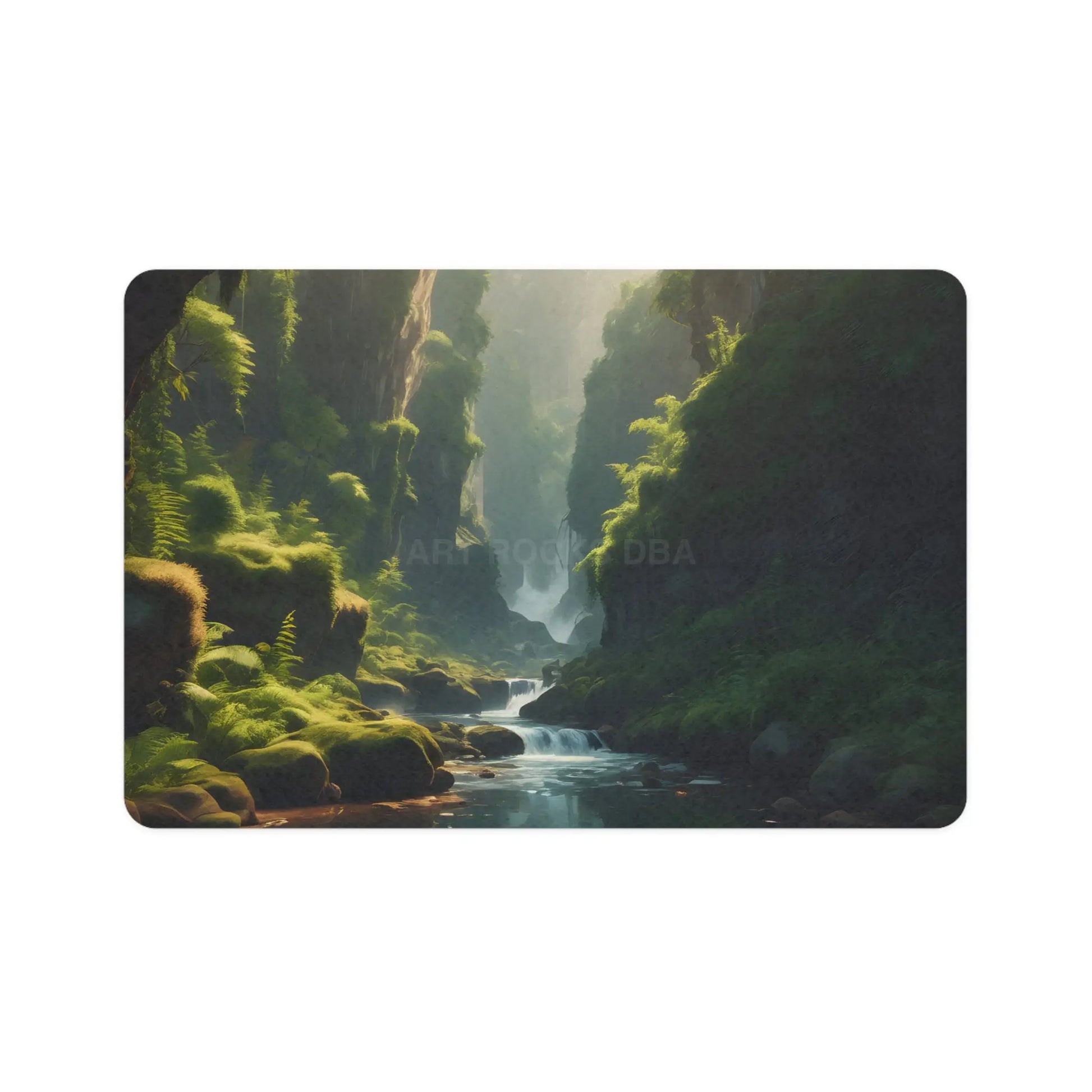 Scenic Forest Stream Pet Food Mat (12x18) - 12’’ × 18’’ / Rectangle - Pets
