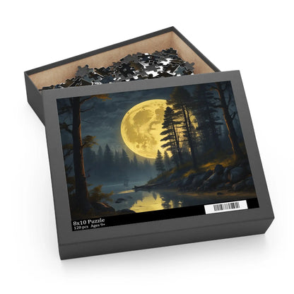 Scenic Full Moon Night Jigsaw- (120/252/500 pcs) - 10’’ × 8’’ (120 pcs) - Puzzle
