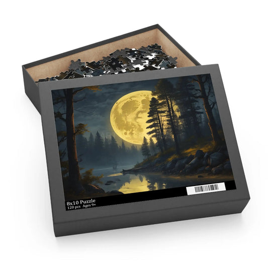 Scenic Full Moon Night Jigsaw- (120/252/500 pcs) - 10’’ × 8’’ (120 pcs) - Puzzle