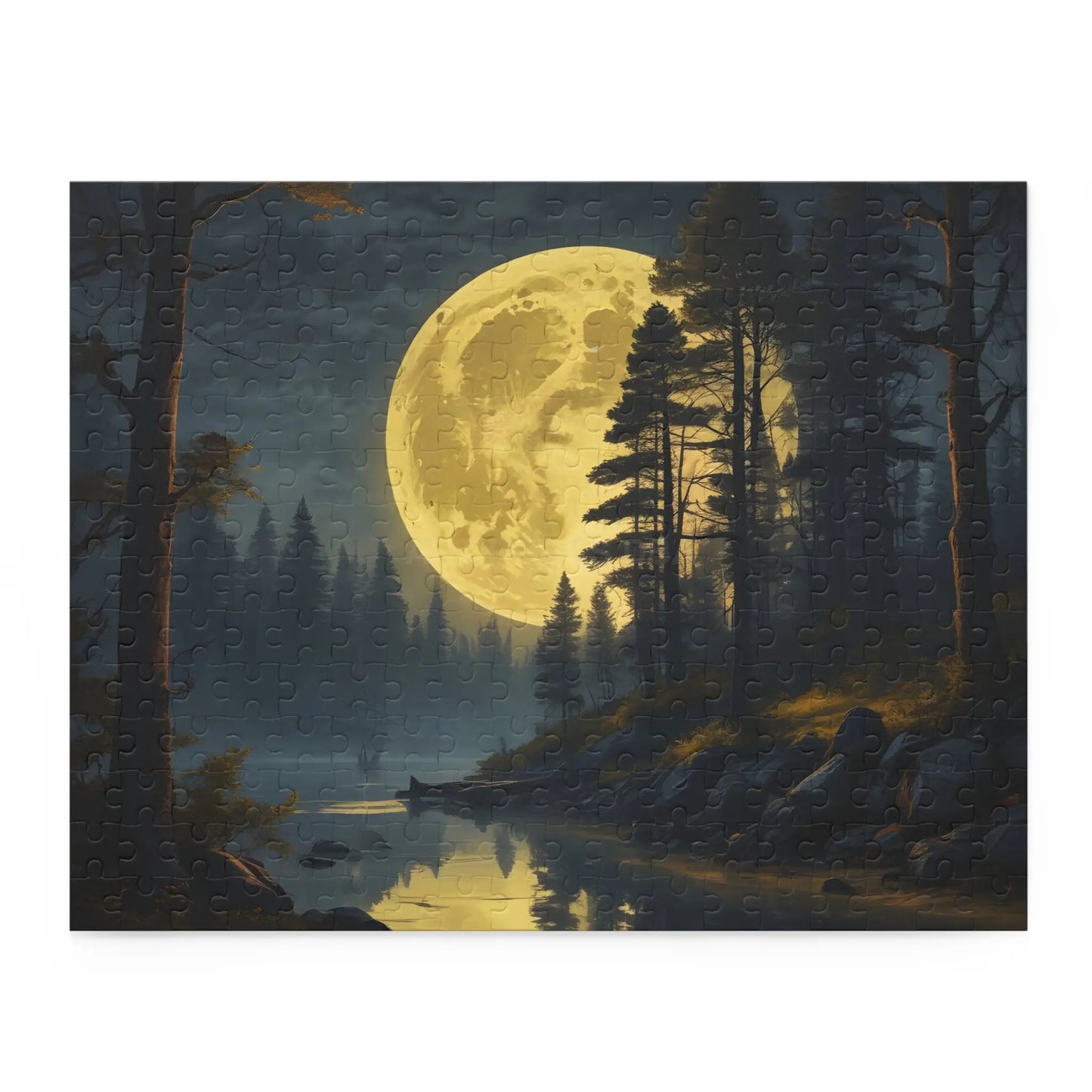 Scenic Full Moon Night Jigsaw- (120/252/500 pcs) - 14’’ × 11’’ (252 pcs) - Puzzle