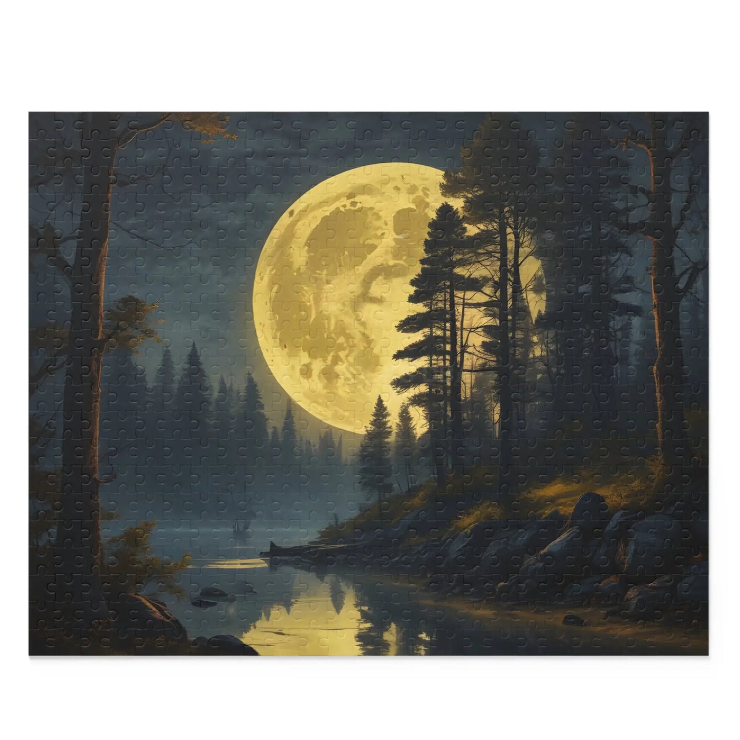 Scenic Full Moon Night Jigsaw- (120/252/500 pcs) - 20’’ × 16’’ (500 pcs) - Puzzle