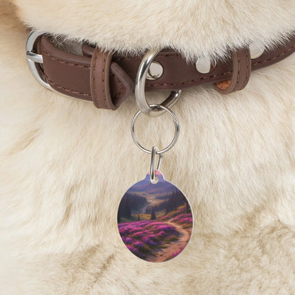 Scenic Heather Meadow Pet Tag — Personalized Round Dog/Cat ID Tag - 1’’ - Pets
