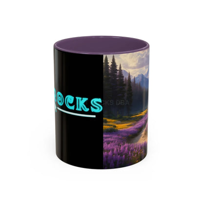 Scenic Lavender Meadow Coffee Mug — Mountain Landscape Accent Mug - 11oz / Purple - Mug