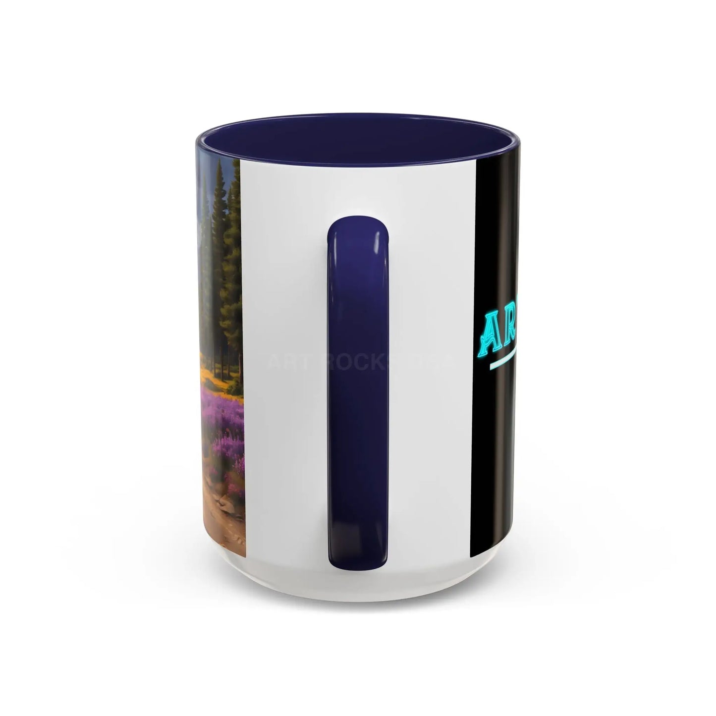 Scenic Lavender Meadow Coffee Mug — Mountain Landscape Accent Mug - Mug