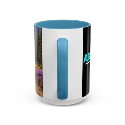 Scenic Lavender Meadow Coffee Mug — Mountain Landscape Accent Mug - Mug