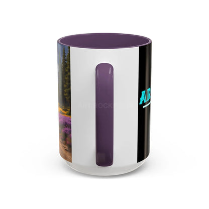 Scenic Lavender Meadow Coffee Mug — Mountain Landscape Accent Mug - Mug