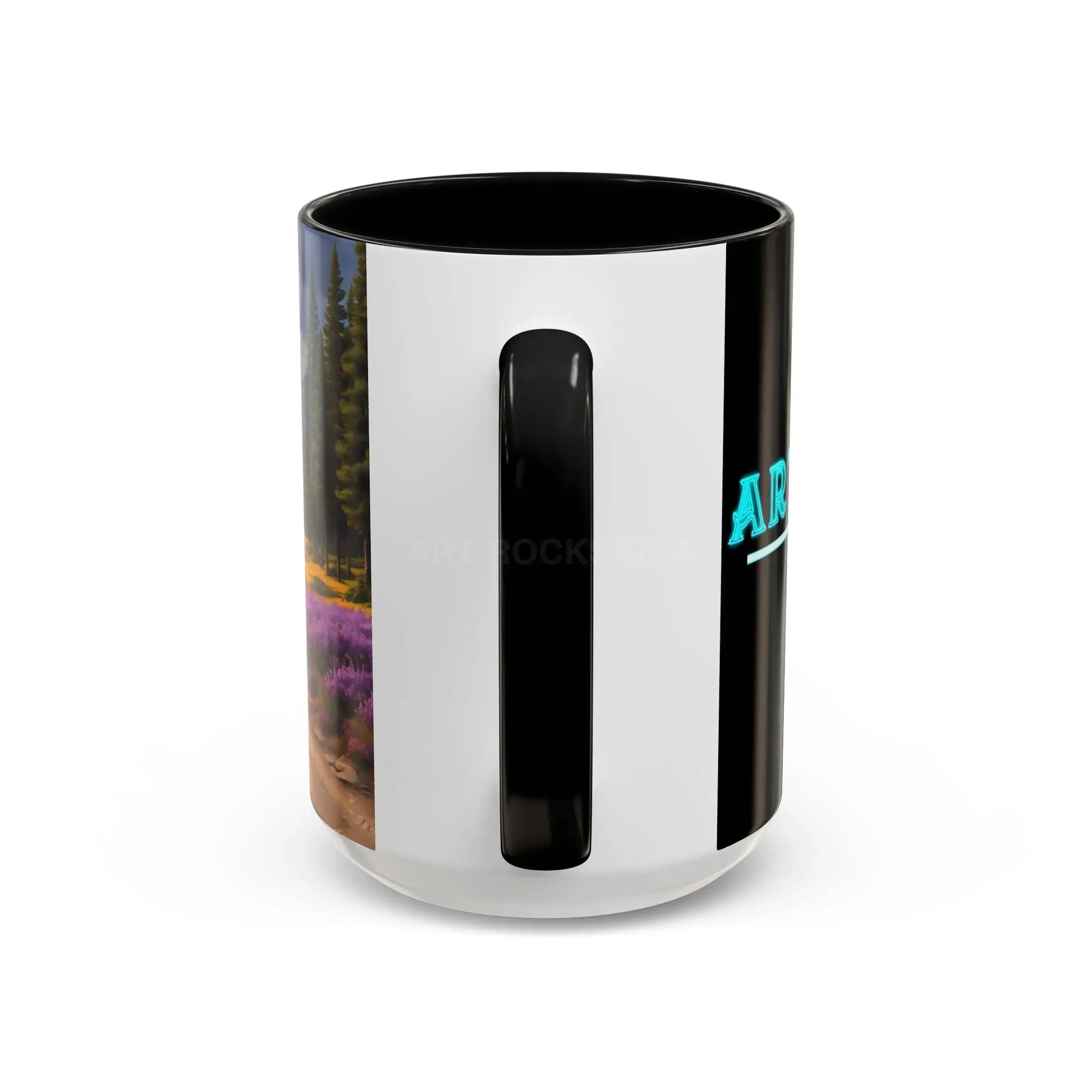 Scenic Lavender Meadow Coffee Mug — Mountain Landscape Accent Mug - Mug