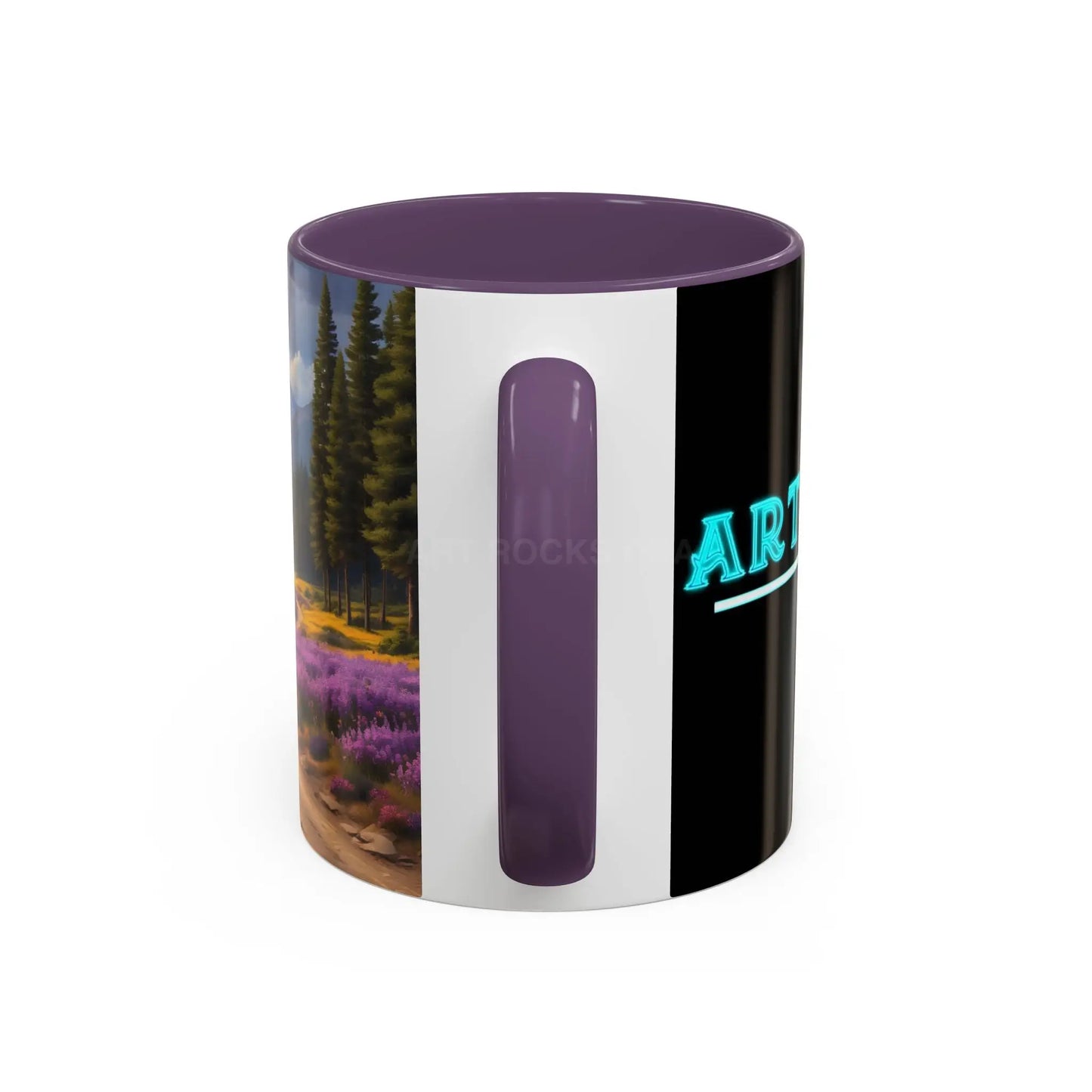 Scenic Lavender Meadow Coffee Mug — Mountain Landscape Accent Mug - Mug