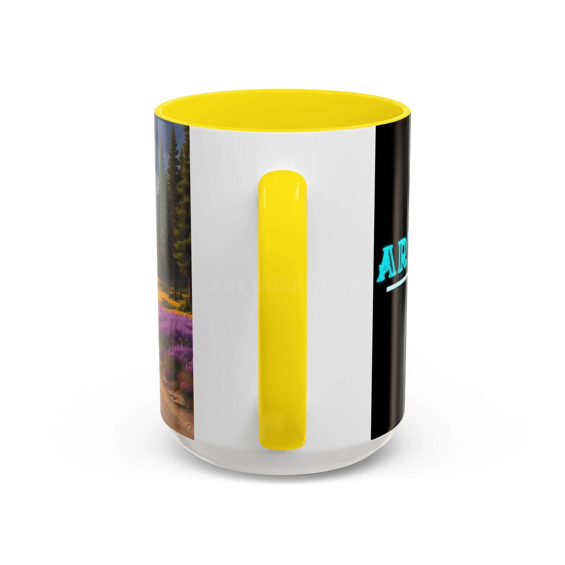 Scenic Lavender Meadow Coffee Mug — Mountain Landscape Accent Mug - Mug