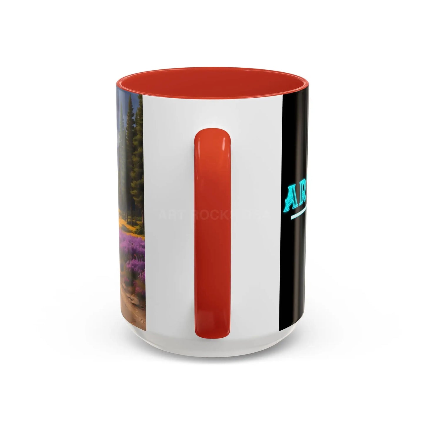 Scenic Lavender Meadow Coffee Mug — Mountain Landscape Accent Mug - Mug
