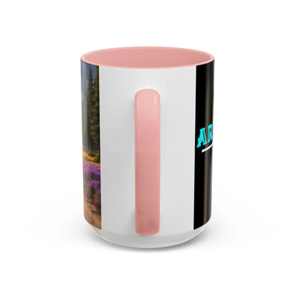 Scenic Lavender Meadow Coffee Mug — Mountain Landscape Accent Mug - Mug