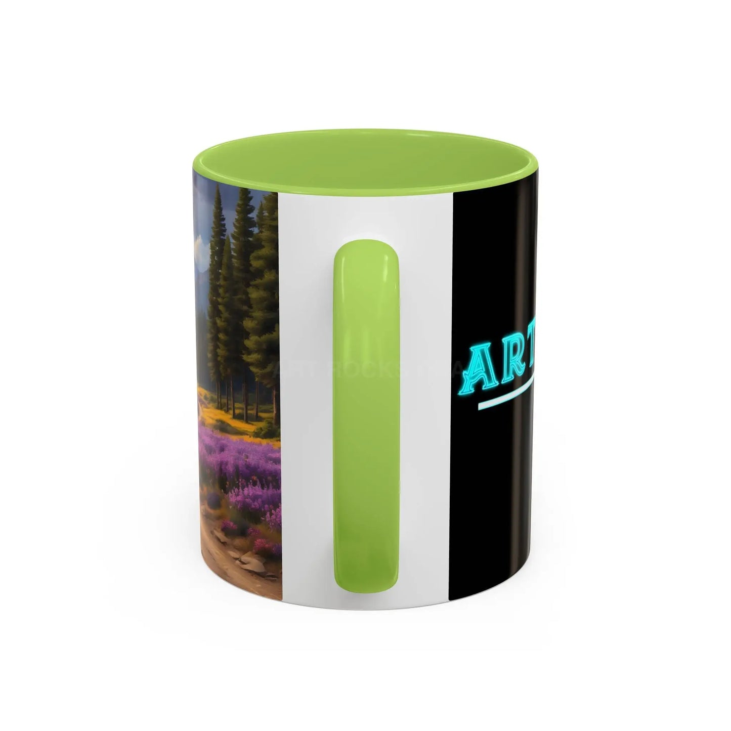 Scenic Lavender Meadow Coffee Mug — Mountain Landscape Accent Mug - Mug