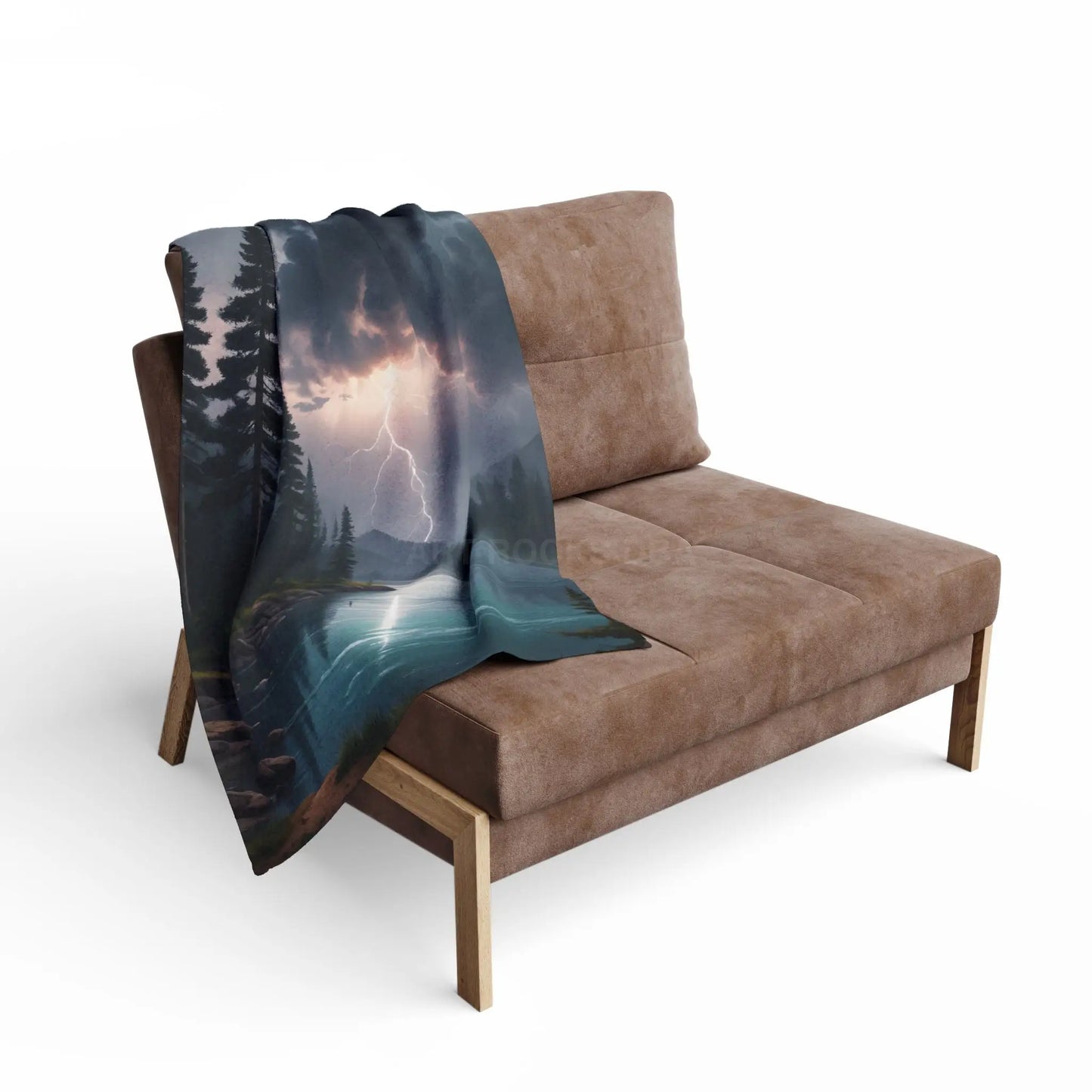 Scenic Lightning Storm Over a Lake Fleece Blanket Cozy Throw Perfect for Gifting Living Room Decor Camping Essential