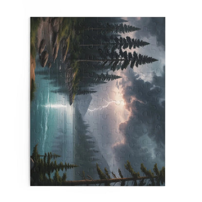Scenic Lightning Strike Over the Lake Puzzle — Jigsaw (120/252/500 pcs) - Puzzle