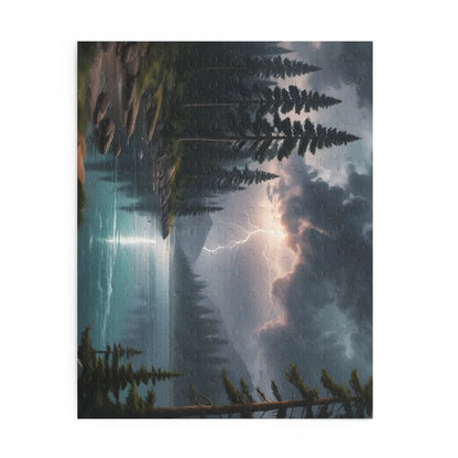Scenic Lightning Strike Over the Lake Puzzle — Jigsaw (120/252/500 pcs) - Puzzle