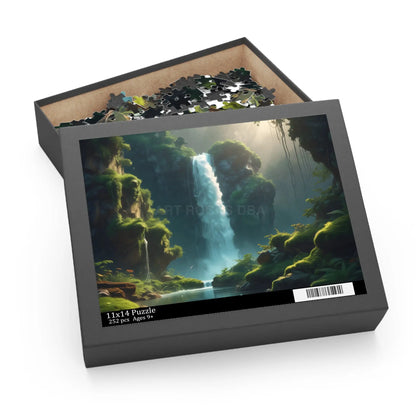 Scenic Mossy Waterfall Gorge Jigsaw Puzzle- (120/252/500 pieces) - Puzzle