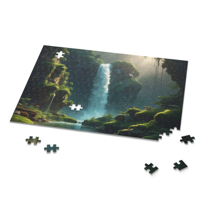 Scenic Mossy Waterfall Gorge Jigsaw Puzzle- (120/252/500 pieces) - Puzzle
