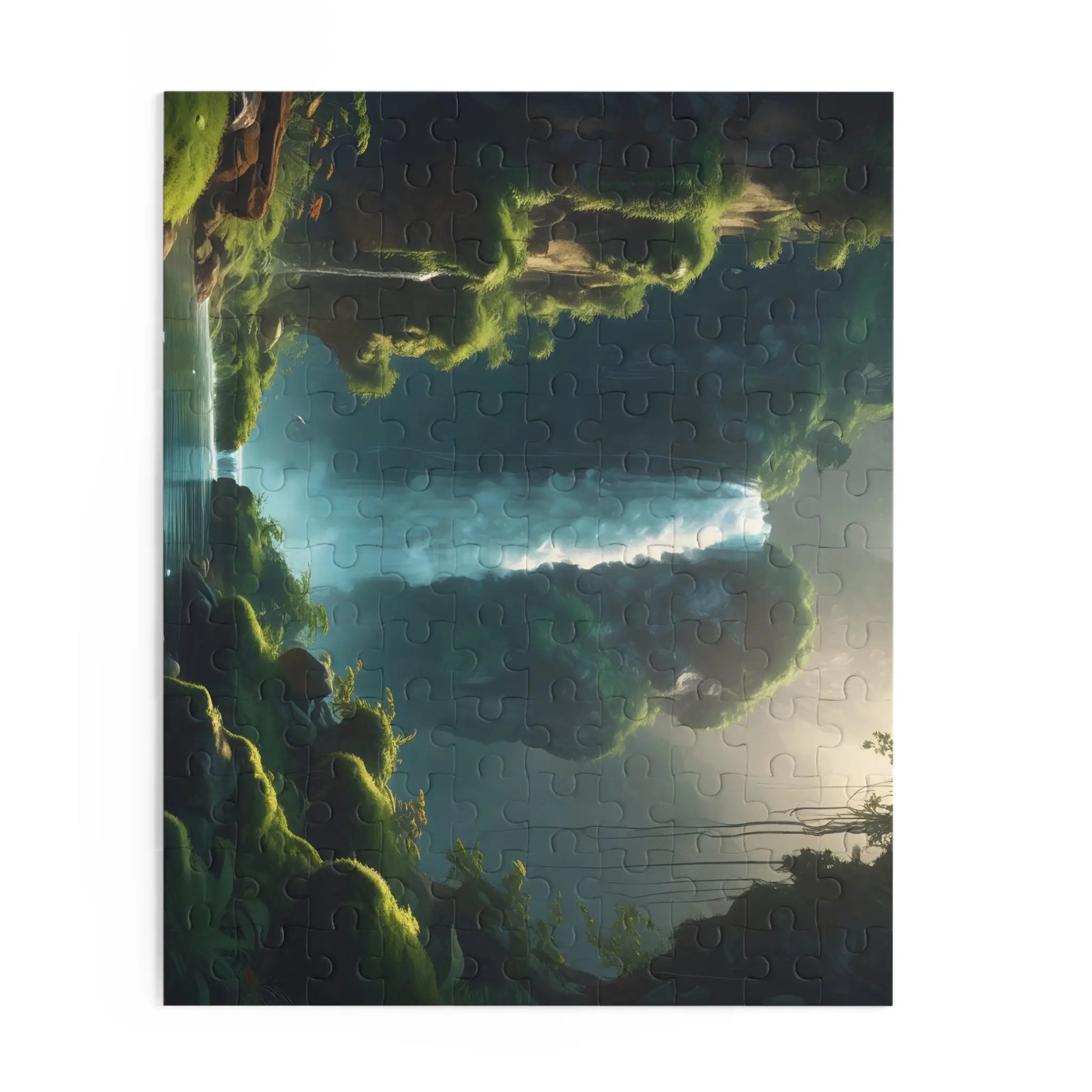 Scenic Mossy Waterfall Gorge Jigsaw Puzzle- (120/252/500 pieces) - Puzzle