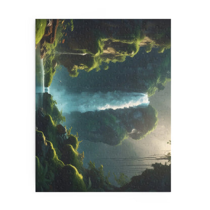 Scenic Mossy Waterfall Gorge Jigsaw Puzzle- (120/252/500 pieces) - Puzzle