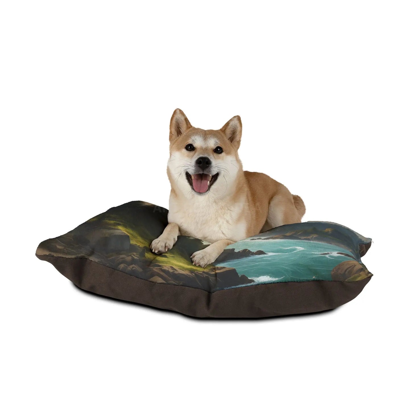Scenic Mountain Lake Pet Bed — Cozy Outdoor Landscape Dog & Cat Pillow - Pets