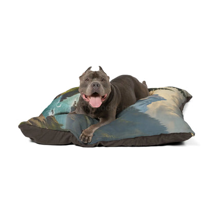 Scenic Mountain Lake Pet Bed — Cozy Outdoor Landscape Dog & Cat Pillow - Pets
