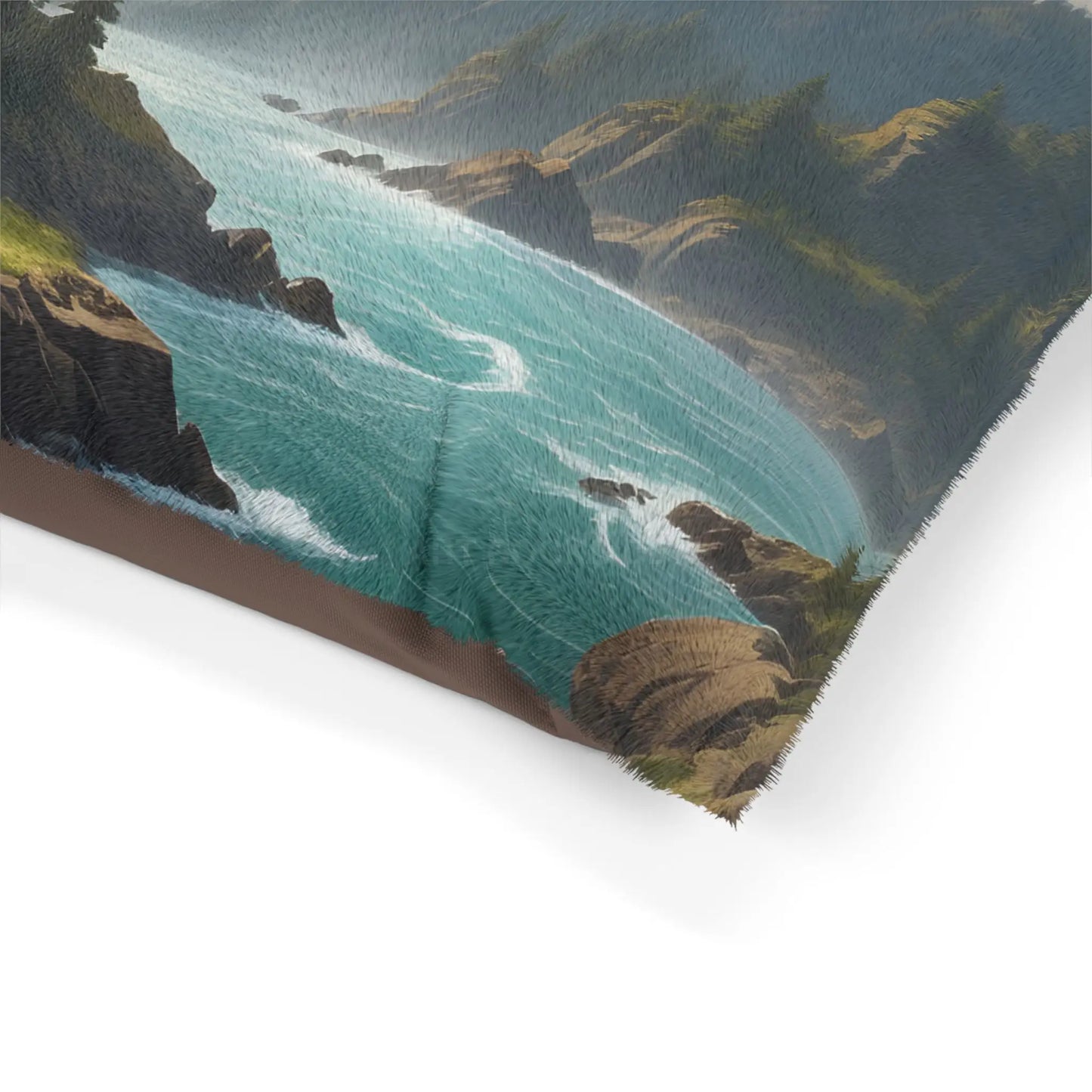 Scenic Mountain Lake Pet Bed — Cozy Outdoor Landscape Dog & Cat Pillow - Pets