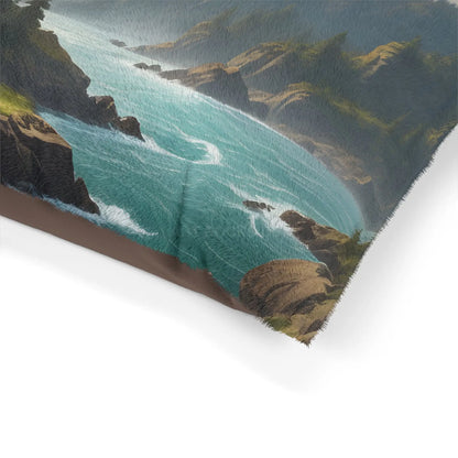 Scenic Mountain Lake Pet Bed — Cozy Outdoor Landscape Dog & Cat Pillow - Pets