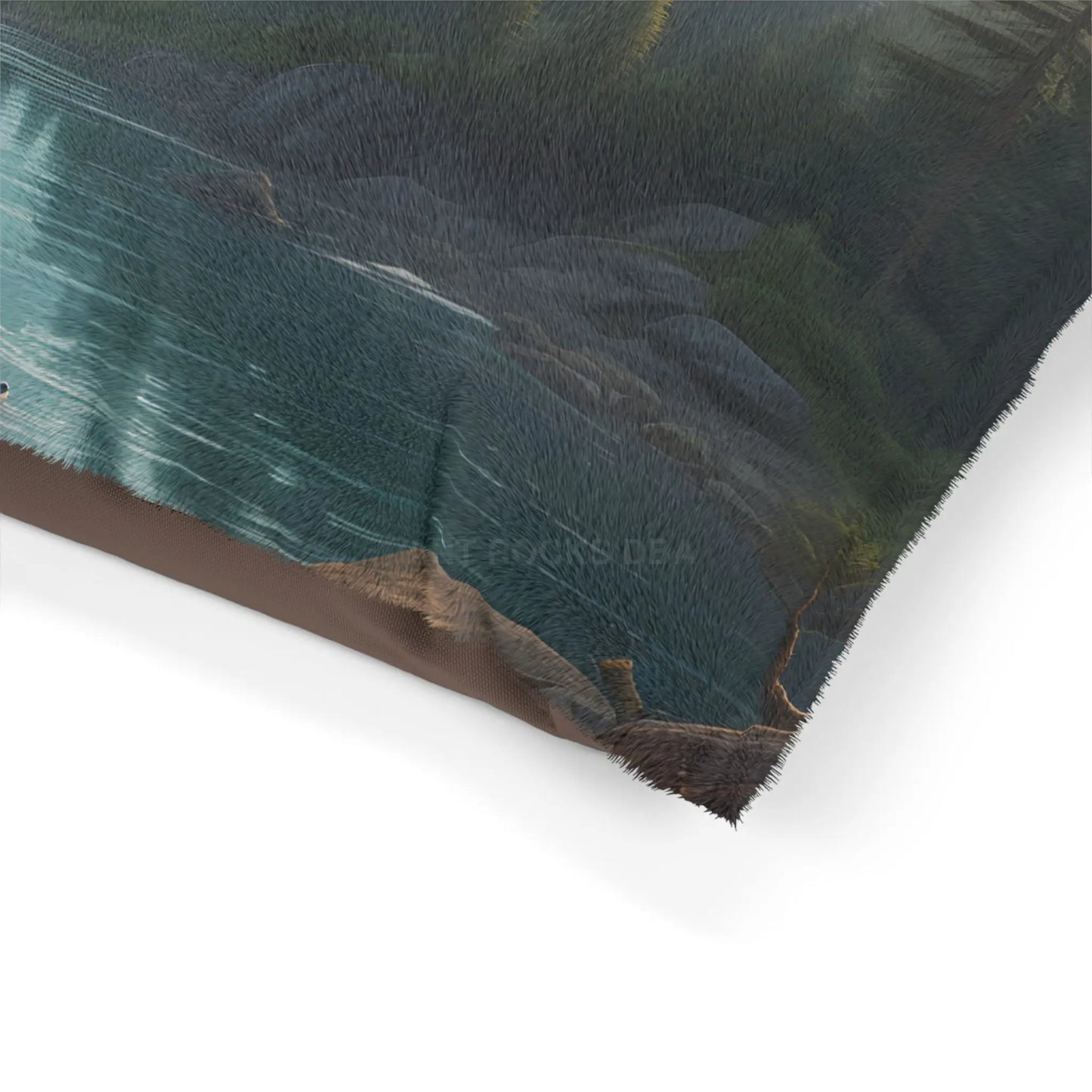 Scenic Mountain Lake Pet Bed — Cozy Wilderness Dog & Cat Bed - Pets
